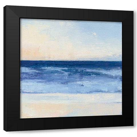 True Blue Ocean II Black Modern Wood Framed Art Print with Double Matting by Purinton, Julia