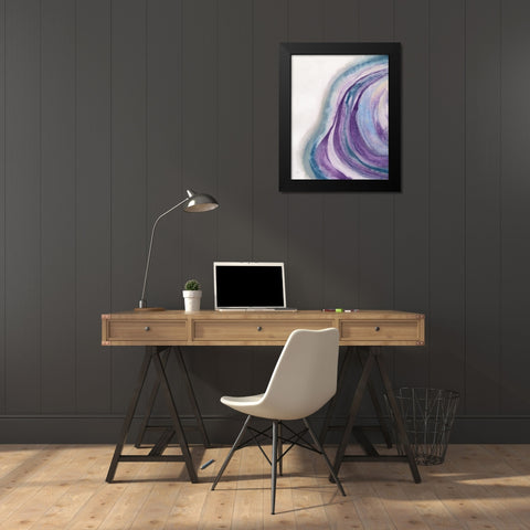 Watercolor Geode I Black Modern Wood Framed Art Print by Paschke, Chris