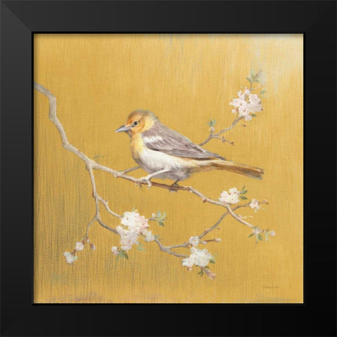 Northern Oriole on Gold Black Modern Wood Framed Art Print by Nai, Danhui