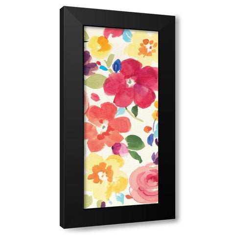 Popping Florals III Black Modern Wood Framed Art Print with Double Matting by Nai, Danhui