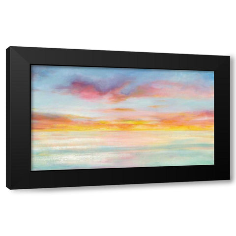 Pastel Sky Black Modern Wood Framed Art Print by Nai, Danhui