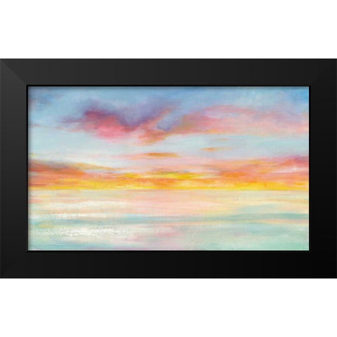 Pastel Sky Black Modern Wood Framed Art Print by Nai, Danhui