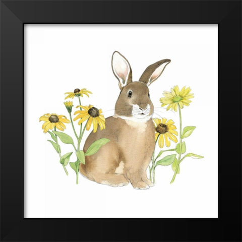 Wildflower Bunnies III Sq Black Modern Wood Framed Art Print by Grove, Beth