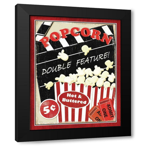 At the Movies I Black Modern Wood Framed Art Print with Double Matting by Charron, Veronique