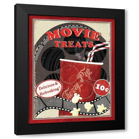 At the Movies II Black Modern Wood Framed Art Print by Charron, Veronique