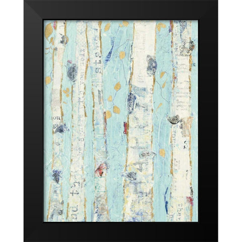 Far From Blue II Gold Leaves Black Modern Wood Framed Art Print by Day, Kellie