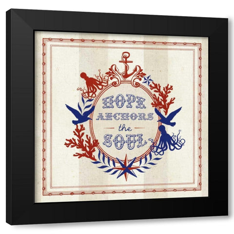 Nautical Wisdom II Black Modern Wood Framed Art Print with Double Matting by Studio Mousseau