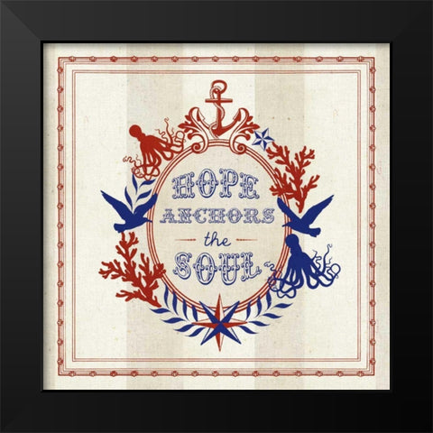 Nautical Wisdom II Black Modern Wood Framed Art Print by Studio Mousseau