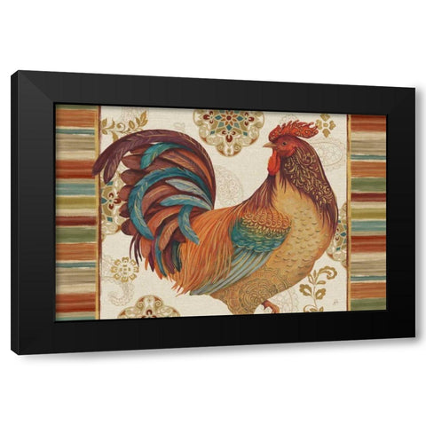 Rooster Rainbow IVA Black Modern Wood Framed Art Print by Brissonnet, Daphne