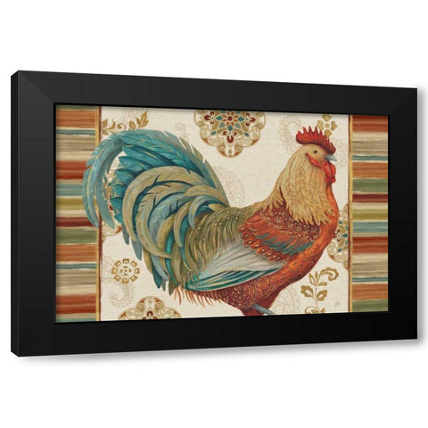 Rooster Rainbow IIIA Black Modern Wood Framed Art Print with Double Matting by Brissonnet, Daphne