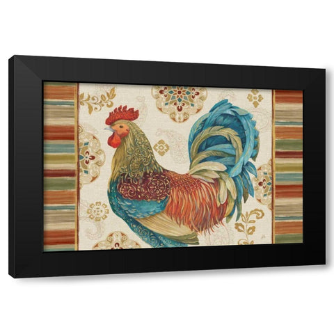 Rooster Rainbow IIA Black Modern Wood Framed Art Print by Brissonnet, Daphne