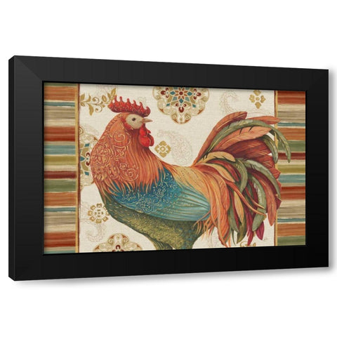 Rooster Rainbow IA Black Modern Wood Framed Art Print with Double Matting by Brissonnet, Daphne