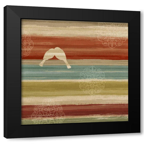 Mumbai Rainbow Birds II Black Modern Wood Framed Art Print by Daphne, Brissonnet