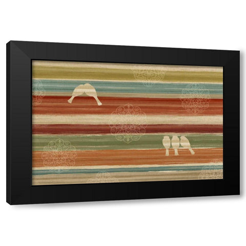 Mumbai Rainbow Birds I Black Modern Wood Framed Art Print with Double Matting by Daphne, Brissonnet