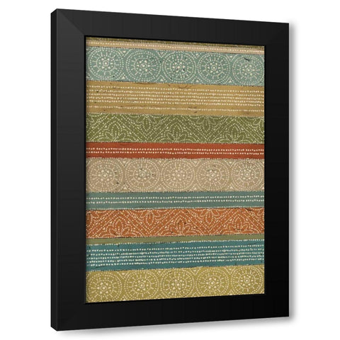 Batik Stripes II Black Modern Wood Framed Art Print with Double Matting by Brissonnet, Daphne