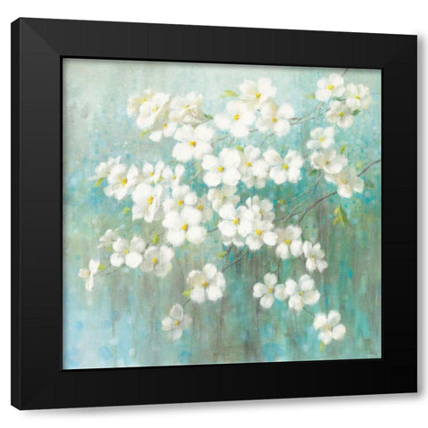 Spring Dream I Abstract Black Modern Wood Framed Art Print with Double Matting by Nai, Danhui