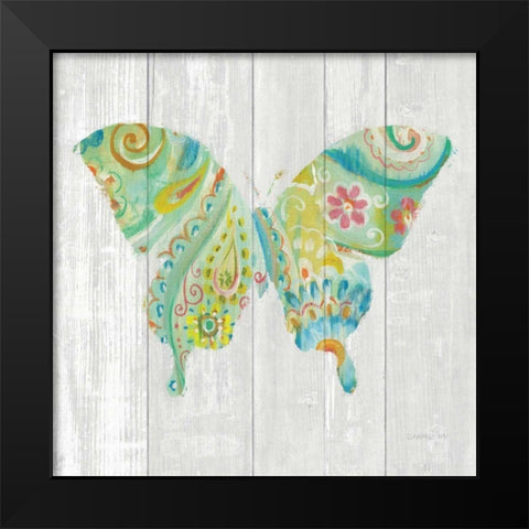 Spring Dream Paisley VIII Black Modern Wood Framed Art Print by Nai, Danhui