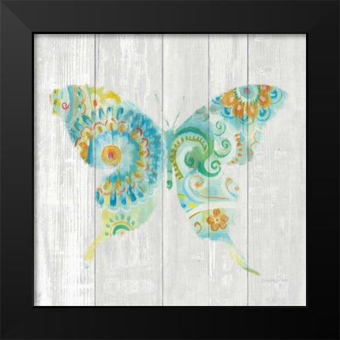 Spring Dream Paisley IX Black Modern Wood Framed Art Print by Nai, Danhui