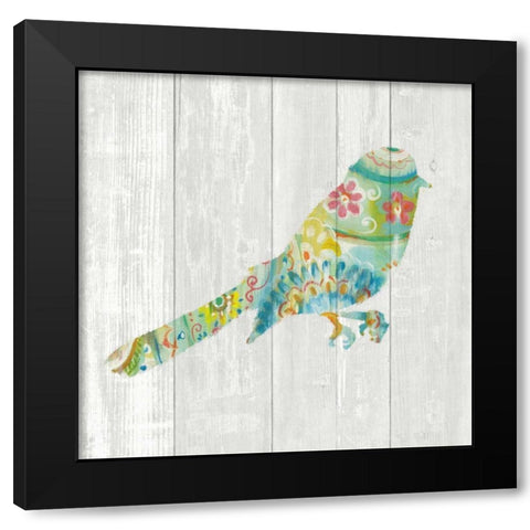 Spring Dream Paisley X Black Modern Wood Framed Art Print with Double Matting by Nai, Danhui