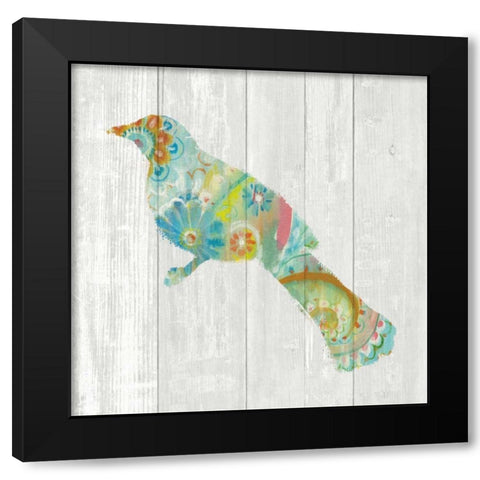 Spring Dream Paisley XI Black Modern Wood Framed Art Print by Nai, Danhui