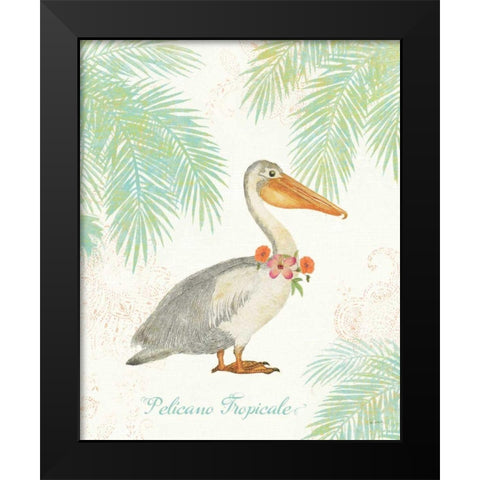 Flamingo Tropicale I Black Modern Wood Framed Art Print by Schlabach, Sue