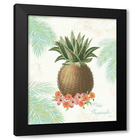 Flamingo Tropicale IV Black Modern Wood Framed Art Print by Schlabach, Sue