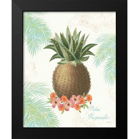 Flamingo Tropicale IV Black Modern Wood Framed Art Print by Schlabach, Sue