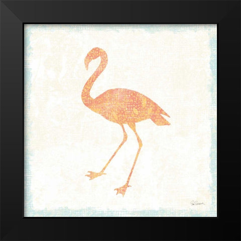 Flamingo Tropicale VI Black Modern Wood Framed Art Print by Schlabach, Sue