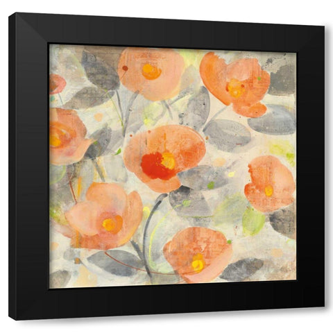 Poppy Garden II Black Modern Wood Framed Art Print by Hristova, Albena