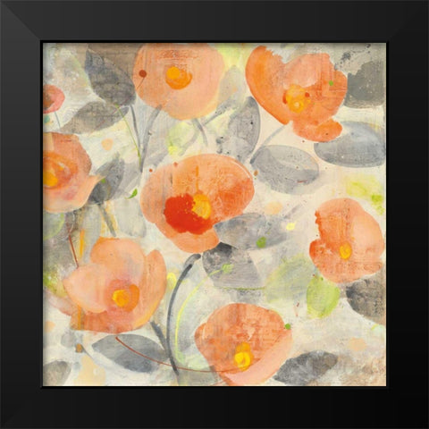 Poppy Garden II Black Modern Wood Framed Art Print by Hristova, Albena