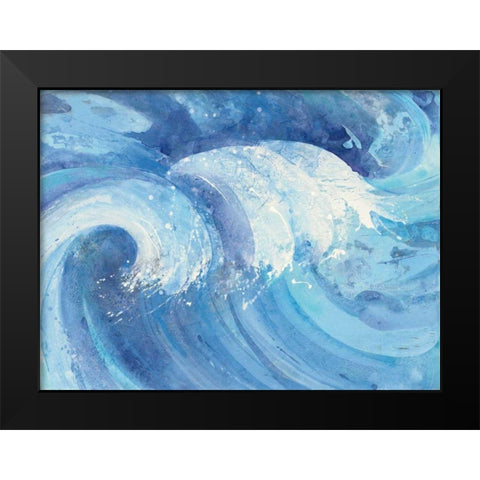 The Big Wave Black Modern Wood Framed Art Print by Hristova, Albena
