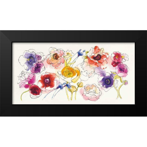 Rainbow Ruffles Black Modern Wood Framed Art Print by Novak, Shirley