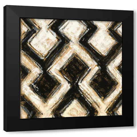 Black and Gold Geometric III Crop Black Modern Wood Framed Art Print with Double Matting by Novak, Shirley