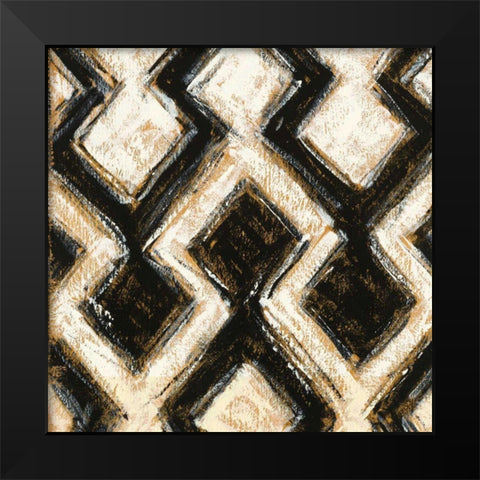 Black and Gold Geometric III Crop Black Modern Wood Framed Art Print by Novak, Shirley