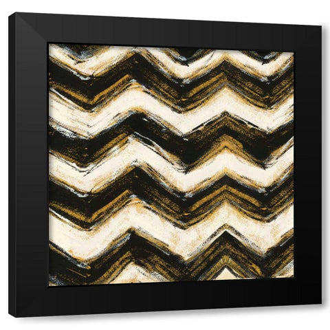 Black and Gold Geometric IV Crop Black Modern Wood Framed Art Print with Double Matting by Novak, Shirley