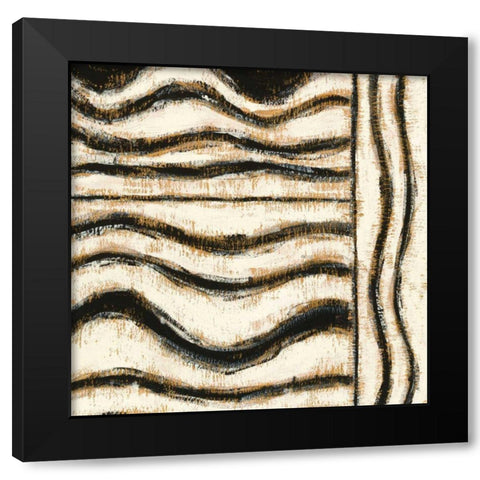 Black and Gold Geometric VI Black Modern Wood Framed Art Print with Double Matting by Novak, Shirley