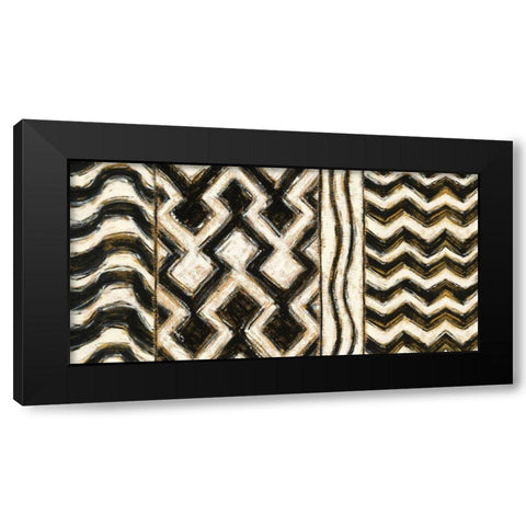 Black and Gold Geometric VII Black Modern Wood Framed Art Print with Double Matting by Novak, Shirley