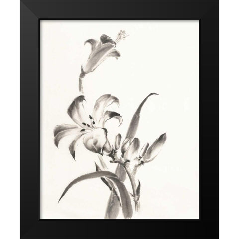 Sumi Daylily II Black Modern Wood Framed Art Print by Paschke, Chris