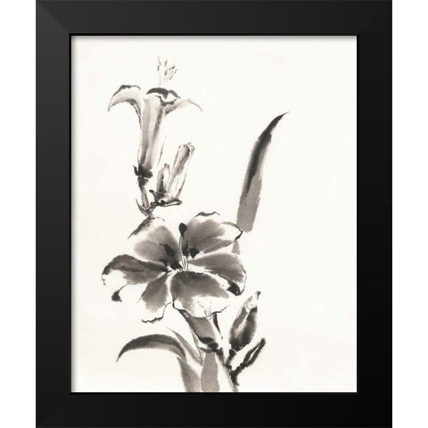 Sumi Daylily III Black Modern Wood Framed Art Print by Paschke, Chris