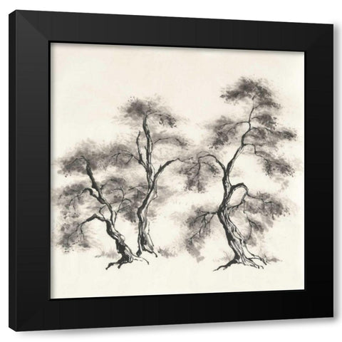 Sumi Tree III Black Modern Wood Framed Art Print with Double Matting by Paschke, Chris