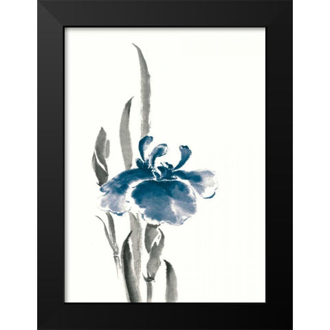 Japanese Iris II Crop Indigo Black Modern Wood Framed Art Print by Paschke, Chris
