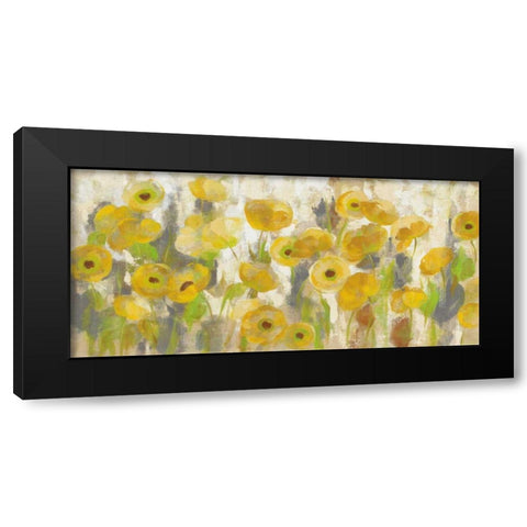 Floating Yellow Flowers I Black Modern Wood Framed Art Print by Vassileva, Silvia