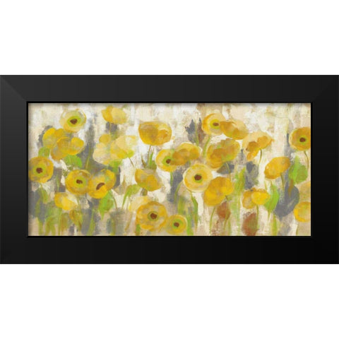 Floating Yellow Flowers I Black Modern Wood Framed Art Print by Vassileva, Silvia