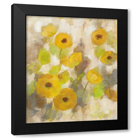 Floating Yellow Flowers III Black Modern Wood Framed Art Print by Vassileva, Silvia
