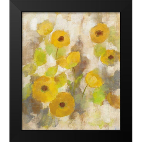 Floating Yellow Flowers III Black Modern Wood Framed Art Print by Vassileva, Silvia
