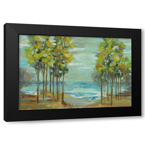 Spring Trees Black Modern Wood Framed Art Print by Vassileva, Silvia