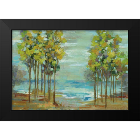 Spring Trees Black Modern Wood Framed Art Print by Vassileva, Silvia