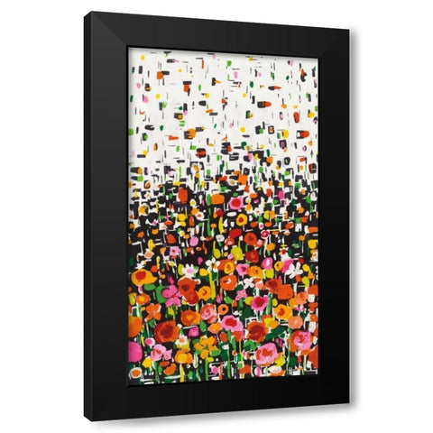 Flower Shower Crop Black Modern Wood Framed Art Print with Double Matting by Wild Apple Portfolio