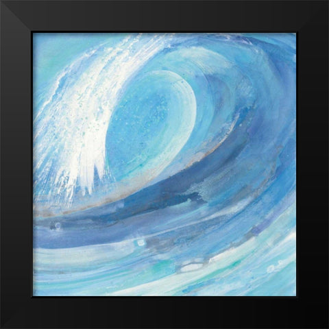 Surfs Up Black Modern Wood Framed Art Print by Hristova, Albena