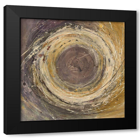Wooden Rings Black Modern Wood Framed Art Print by Hristova, Albena
